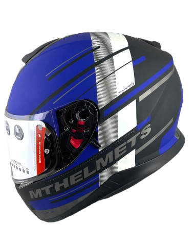 Casco Mt Thunder 3 modelo Pit lane Azul Exposicion Talla M