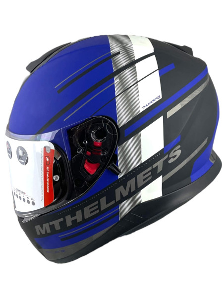 Casco Mt Thunder 3 modelo Pit lane Azul Exposicion Talla M