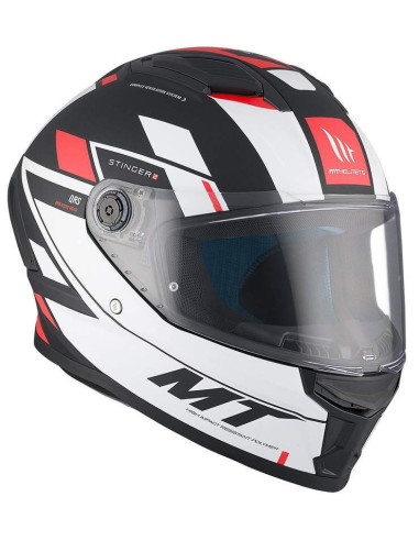 MT HELMETS STINGERS 2 ZIVZE B5 BLANCO Y ROJO MATE HOMOLOGACION 22.06