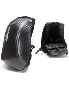 Unik Mochila para moto, esquí, camping, desplazamientos. Acabado Carbono, 24L de volumen, Resistente al agua.