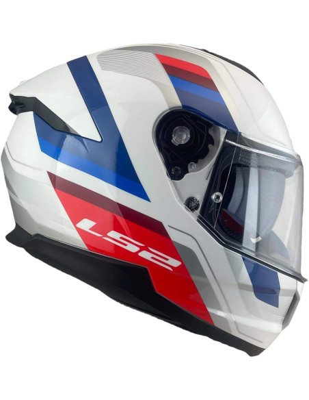 LS2 Helmet Casco Integral KPA FF808 Stream II Vintage Blanco Azul Rojo
