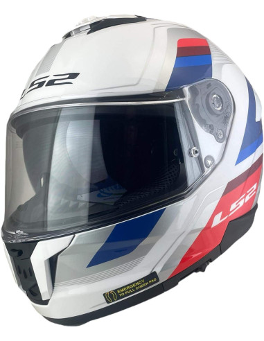 LS2 Helmet Casco Integral KPA FF808 Stream II Vintage Blanco Azul Rojo