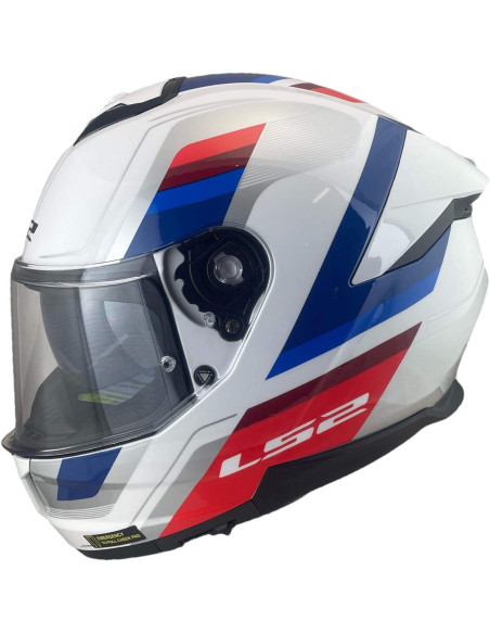 LS2 Helmet Casco Integral KPA FF808 Stream II Vintage Blanco Azul Rojo