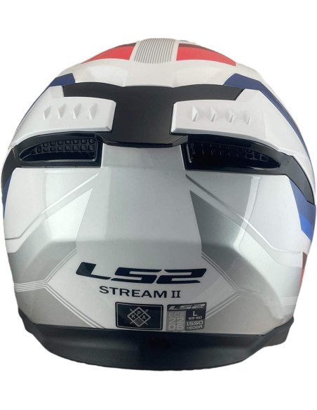 LS2 Helmet Casco Integral KPA FF808 Stream II Vintage Blanco Azul Rojo