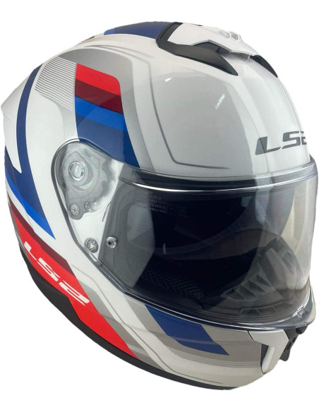 LS2 Helmet Casco Integral KPA FF808 Stream II Vintage Blanco Azul Rojo