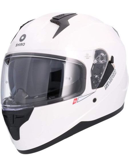 Shiro HEMETS Casco Integral SH-667 Trueno Blanco Perlado con Gafas Solar