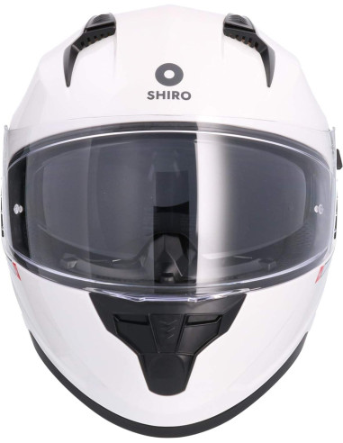 Shiro HEMETS Casco Integral SH-667 Trueno Blanco Perlado con Gafas Solar