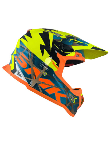 SMK Helmet Casco Off Road ALLTERRA FULMINE Fluor HOMOLOGADO