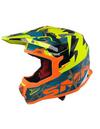 SMK Helmet Casco Off Road ALLTERRA FULMINE Fluor HOMOLOGADO