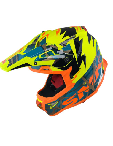 SMK Helmet Casco Off Road ALLTERRA FULMINE Fluor HOMOLOGADO