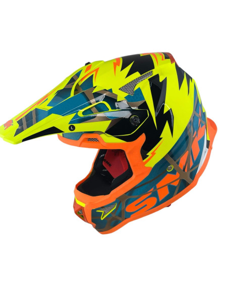 SMK Helmet Casco Off Road ALLTERRA FULMINE Fluor HOMOLOGADO