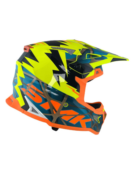 SMK Helmet Casco Off Road ALLTERRA FULMINE Fluor HOMOLOGADO
