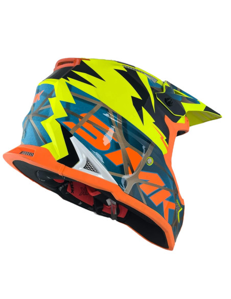 SMK Helmet Casco Off Road ALLTERRA FULMINE Fluor HOMOLOGADO