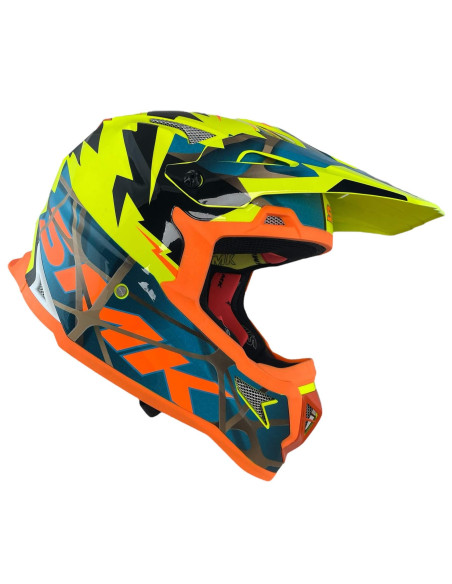 SMK Helmet Casco Off Road ALLTERRA FULMINE Fluor HOMOLOGADO