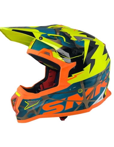 SMK Helmet Casco Off Road ALLTERRA FULMINE Fluor HOMOLOGADO