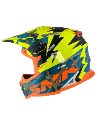 SMK Helmet Casco Off Road ALLTERRA FULMINE Fluor HOMOLOGADO