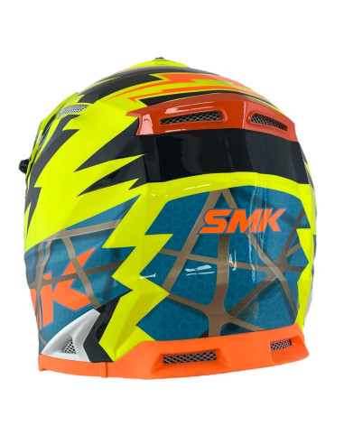 SMK Helmet Casco Off Road ALLTERRA FULMINE Fluor HOMOLOGADO