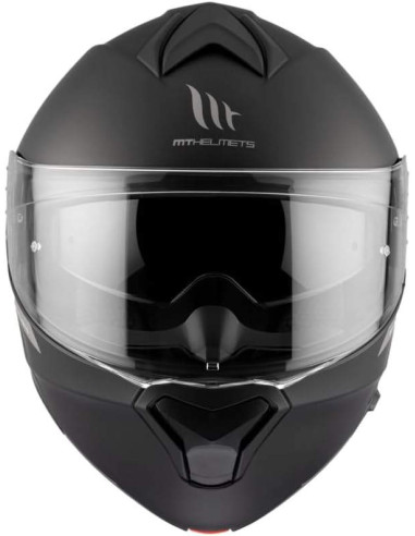 MT Helmet Casco Abatible Genesis con Bluetooth Incorporado Negro Mate con homologacion 22.06