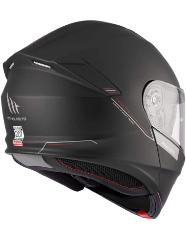 MT Helmet Casco Abatible Genesis con Bluetooth Incorporado Negro Mate con homologacion 22.06