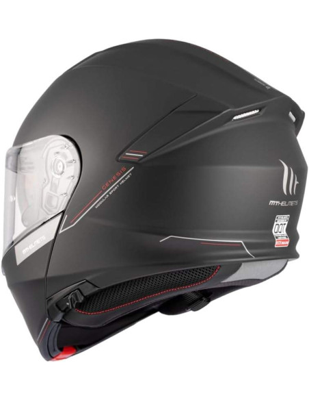 MT Helmet Casco Abatible Genesis con Bluetooth Incorporado Negro Mate con homologacion 22.06