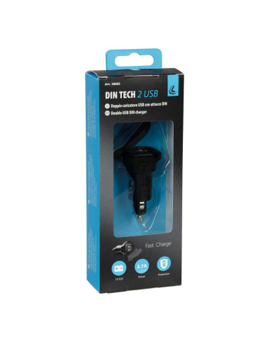 SOPORTE MOVIL DIN TECH CARGADOR BATERIA 2 PUERTOS USB