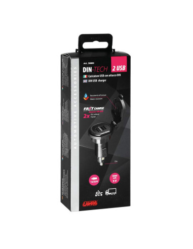 SOPORTE MOVIL DIN TECH CARGADOR BATERIA 2 PUERTOS USB