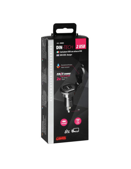 SOPORTE MOVIL DIN TECH CARGADOR BATERIA 2 PUERTOS USB