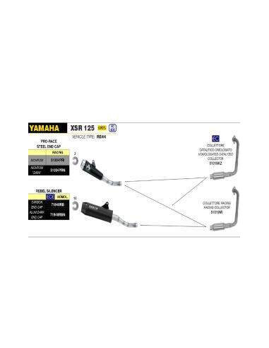 ARROW Silencioso Rebel Silencer Dark con carbono de Yamaha XSR 125 2022+ OC