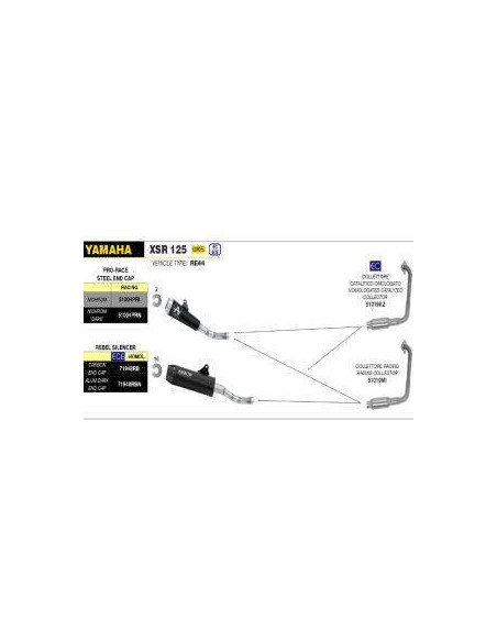 ARROW Silencioso Rebel Silencer Dark con carbono de Yamaha XSR 125 2022+ OC