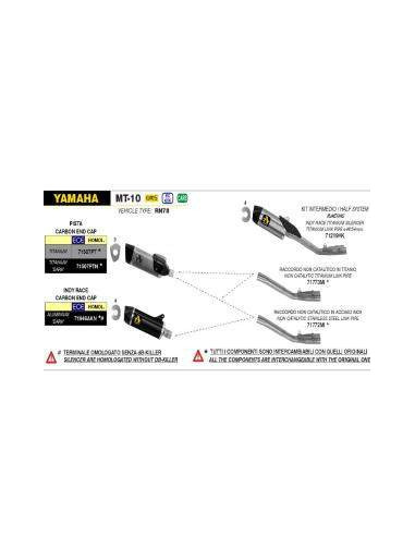 ARROW Escape Aluminio Indi Race Yamaha MT10 22-