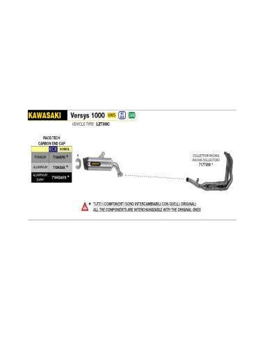 ARROW Escape titanio INDY RACE Kawasaki Versys 1000 21-