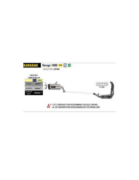 ARROW Escape titanio INDY RACE Kawasaki Versys 1000 21-