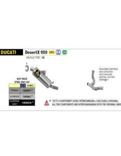 ARROW Supresor Acero Ducati DesertX 950 22- 2