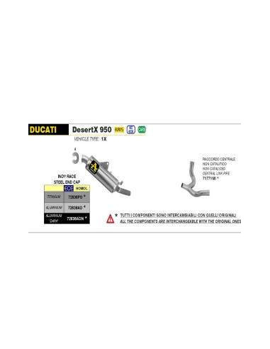 ARROW Escape Ducati Desert X950 22- aluminio