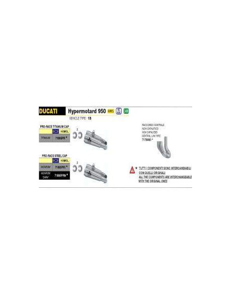 ARROW Racord de unión Titanio DUCATI HYPERMOTARD 950 22-