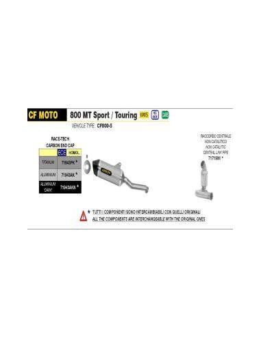 ARROW Escape aluminio Race-Tech CF MOTO 800 MT 2022-