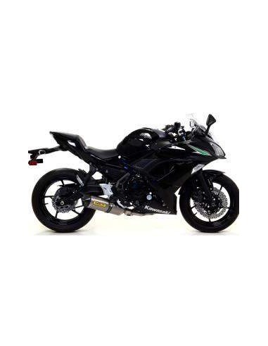 ARROW Escape aluminio negro terminal acero Kawasaki Z650 17-/Ninja 650 17- OC