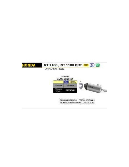 ARROW Escape sonora Honda NT1100 22+ titanio