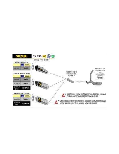 ARROW Escape Aluminio Race tech Suzuki SV 650 21+ OC