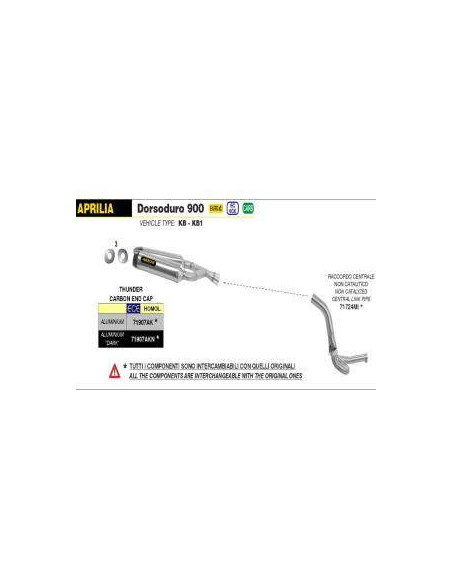 ARROW Supresor catalizador APRILIA DORSODURO 17-19