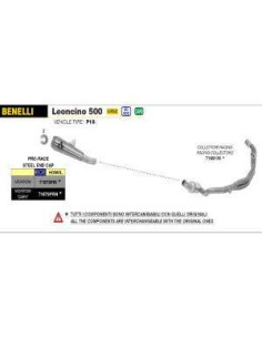 ARROW Colector Racing Benelli Leoncino 500 Pro-Race Acero 17-20 2