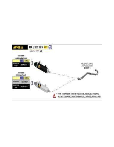 ARROW Escape aluminio negro Thunder APRILIA RX-SX 125 2021-