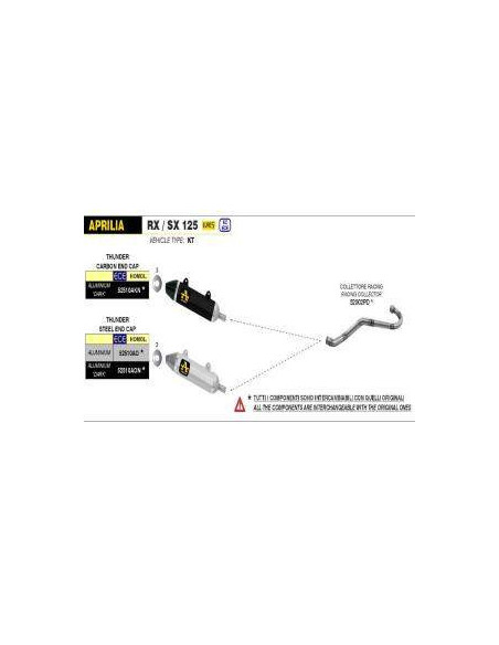 ARROW Escape aluminio negro Thunder APRILIA RX-SX 125 2021-