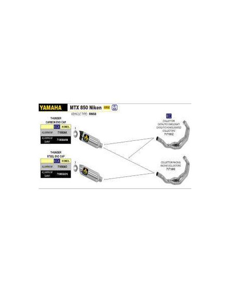 ARROW Escape Thunder Yamaha MTX 850 NIKEN 18-20