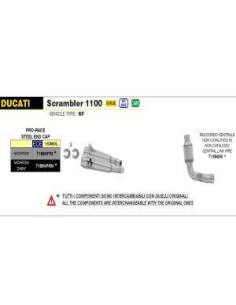 ARROW Racord de union acero Racing Ducati Scrambler 1100 18-20 2
