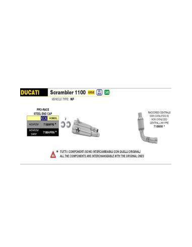ARROW Racord de union acero Racing Ducati Scrambler 1100 18-20