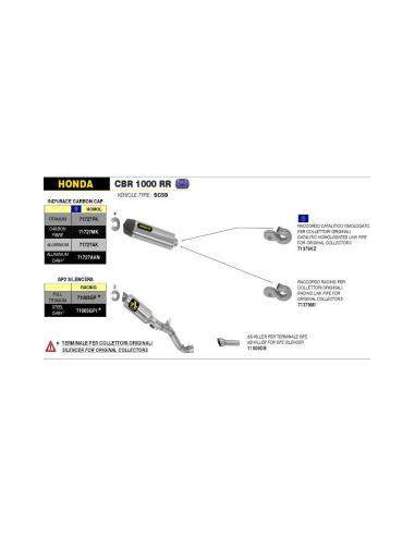ARROW Racord de union acero Racing HONDA CBR 1000RR 08-13