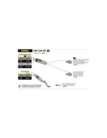 ARROW Racord de union acero Racing HONDA CBR 1000RR 08-13