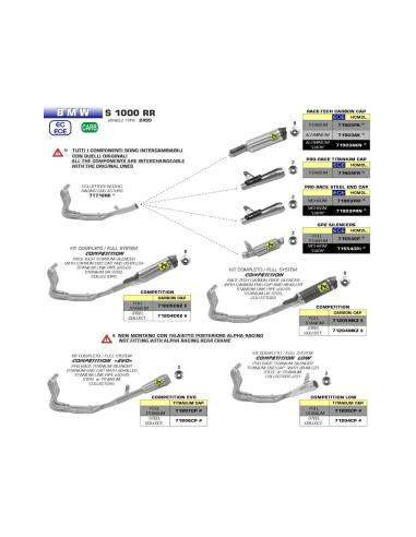 ARROW Escape Completo BMW S1000RR 19-20 COMPETITION Carbono-Titanio