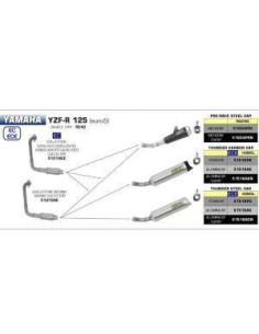 ARROW Colector Yamaha YZFR125/MT125 21+ 2
